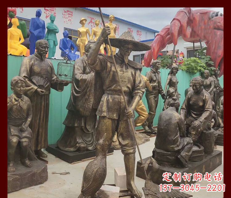郑州新中式鸬鹚铜雕塑