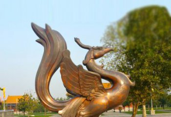 郑州纯铜铸造的四灵之朱雀雕塑