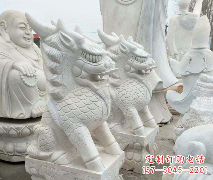 郑州古代神兽大理石麒麟石雕