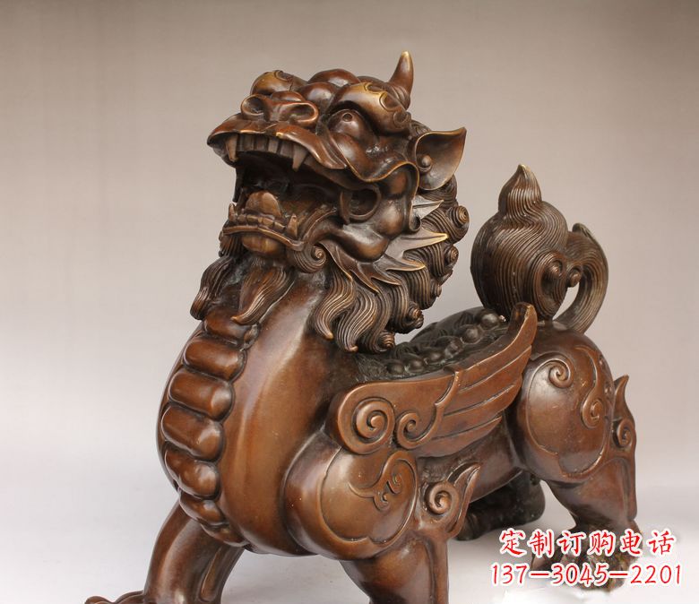 郑州古代神兽貔貅铜雕