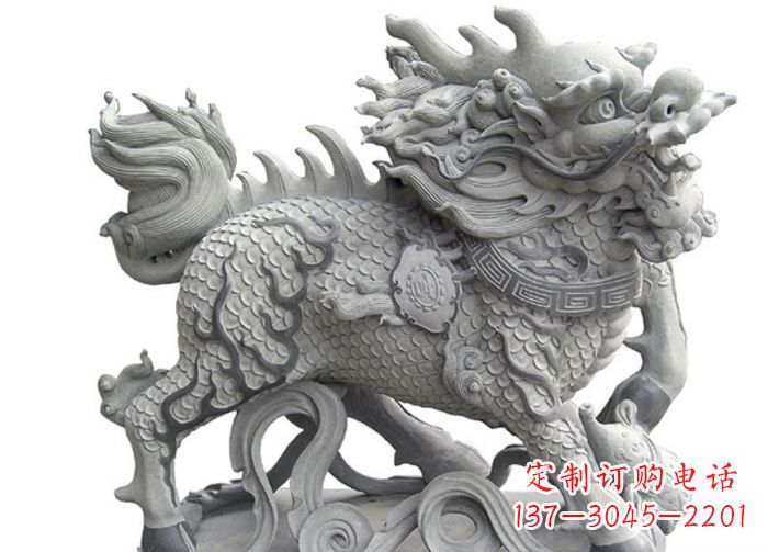 郑州古代神兽麒麟石雕 (3)