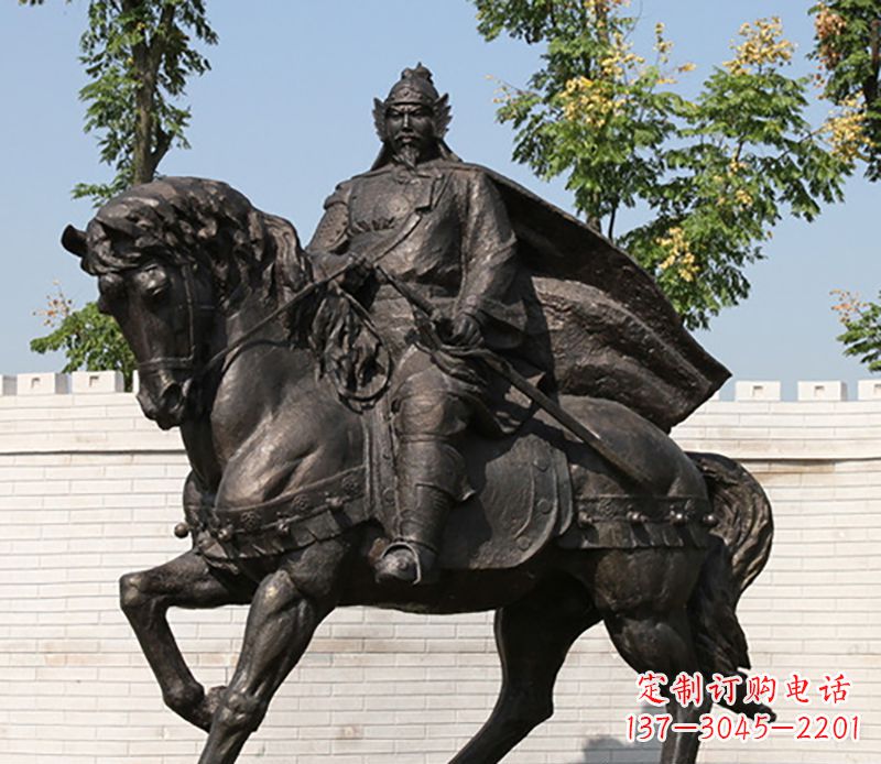 郑州古人将军骑马骑马铜雕
