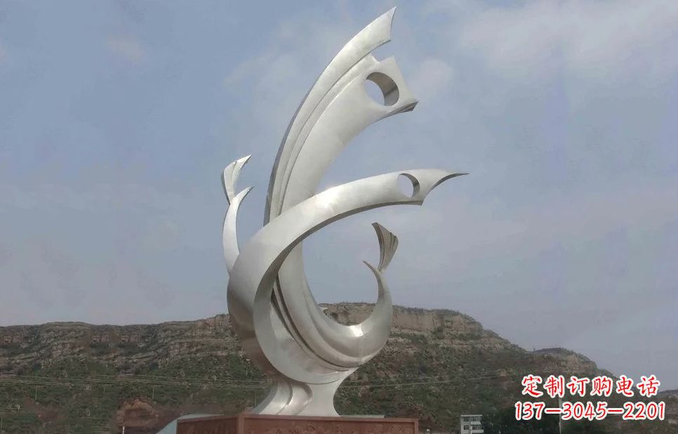 郑州金羽凤凰-不锈钢抽象雕塑