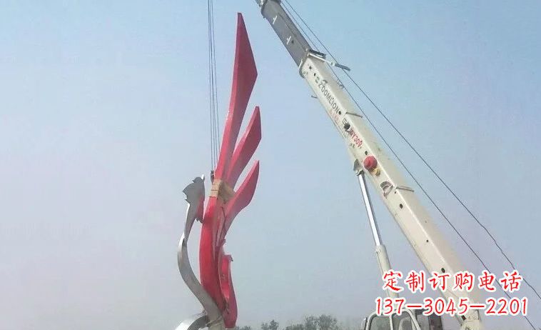 郑州广场不锈钢抽象凤凰雕塑_2 (2)