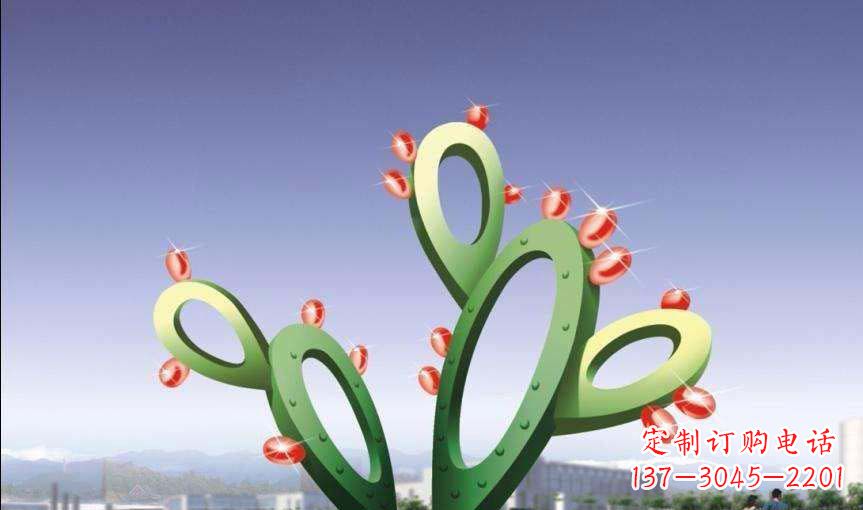 郑州广场不锈钢抽象仙人掌雕塑