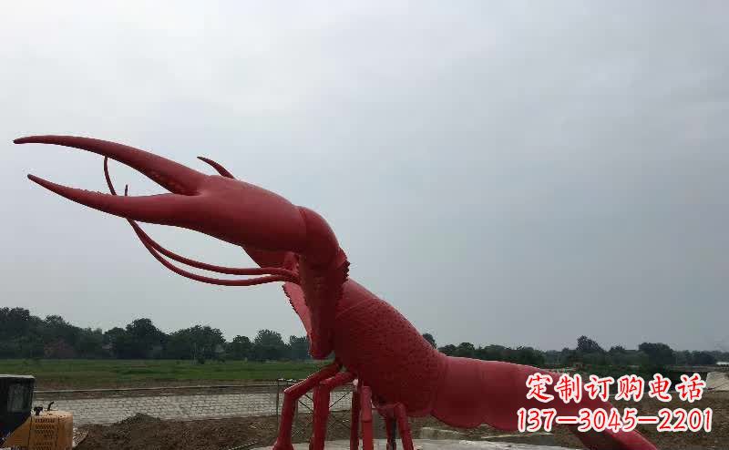 郑州广场不锈钢仿真龙虾雕塑