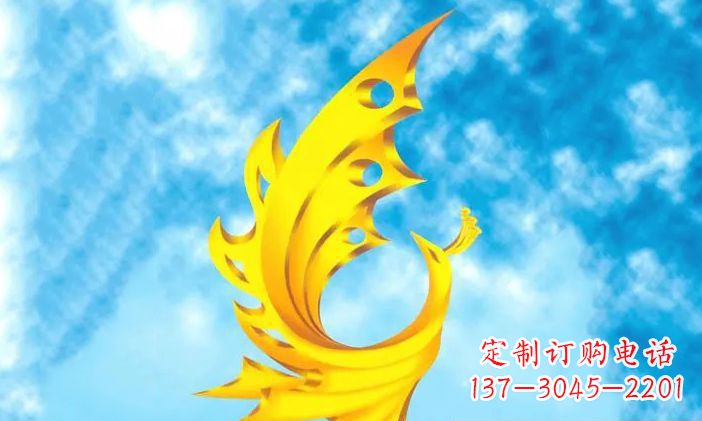 郑州广场不锈钢凤凰雕塑 (4)