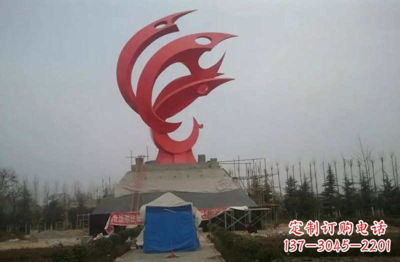 郑州优雅精致的不锈钢凤凰雕塑