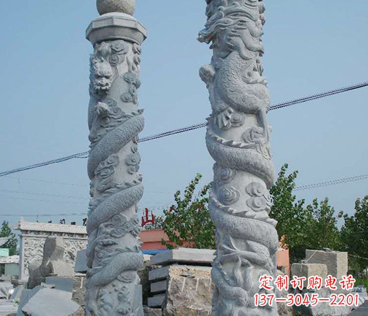 郑州高级雕刻工艺的大理石盘龙柱