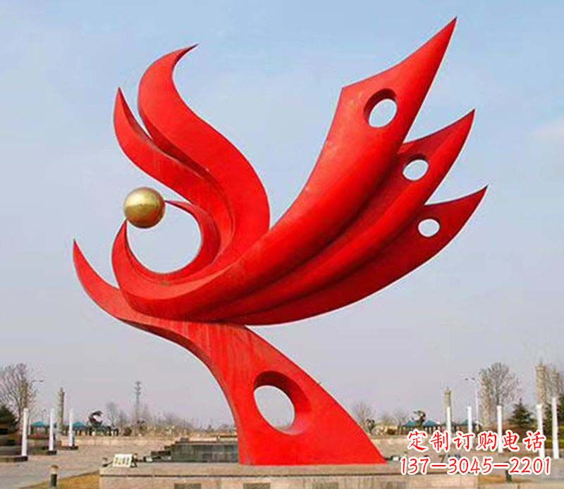 郑州广场凤凰宝地不锈钢雕塑
