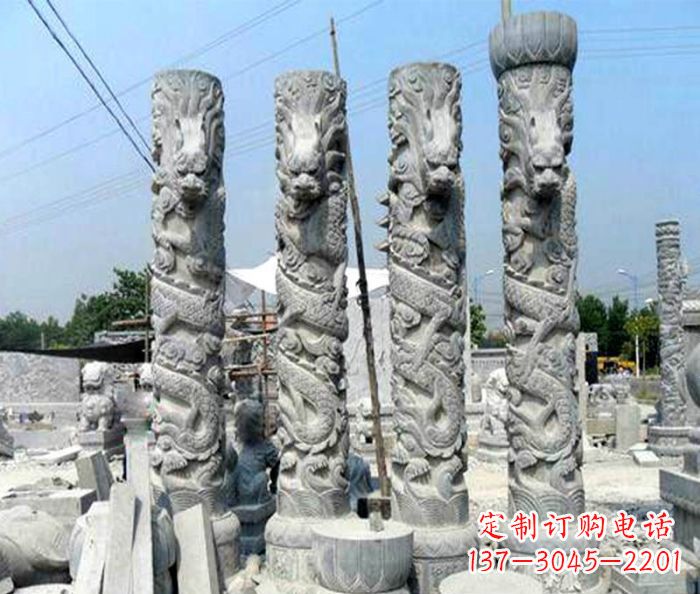 郑州浩大神秘的龙柱石雕