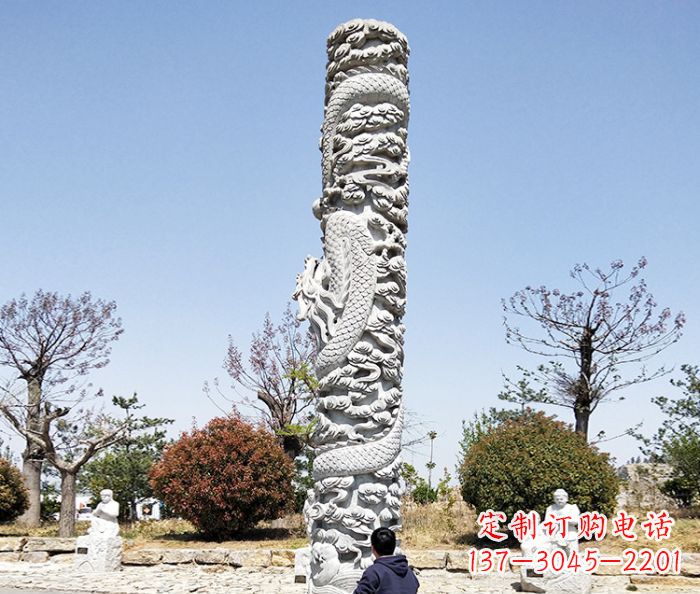 郑州广场景观大理石盘龙柱石雕