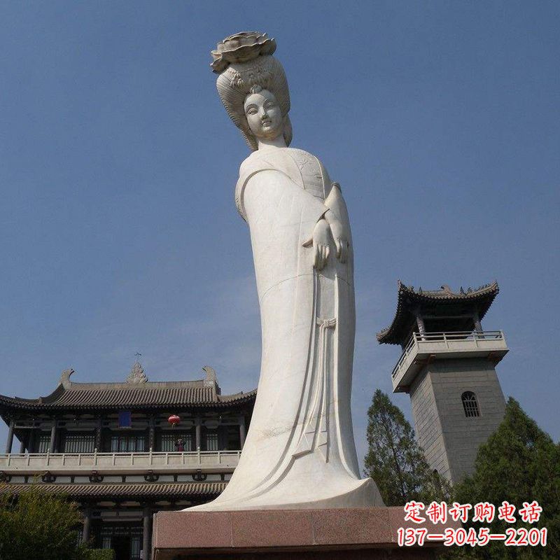 郑州汉白玉贵妃石雕像-唐朝著名美女杨玉环景区人物雕塑