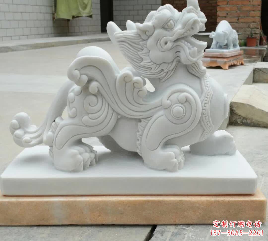 郑州精美汉白玉貔貅雕塑