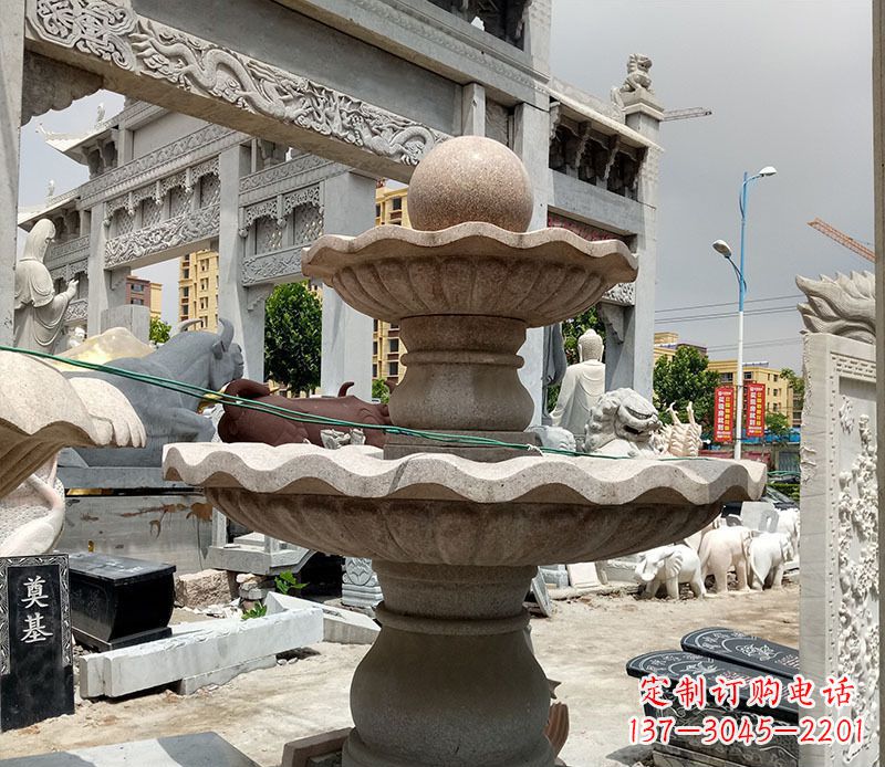 郑州户外多层喷泉石雕 (4)