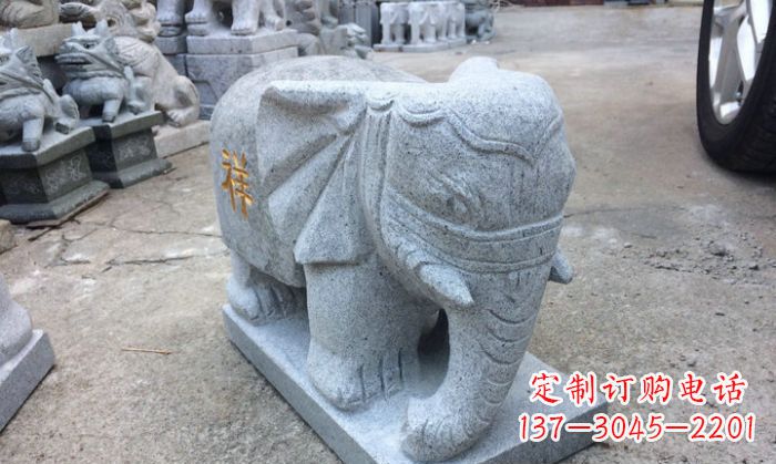 郑州吉祥如意大象大理石门口石雕