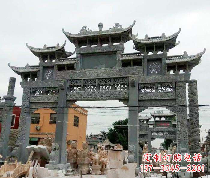 郑州石雕牌坊,精致雕塑让你完美点缀