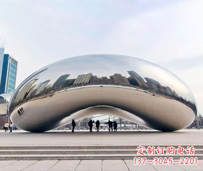 郑州镜面不锈钢大型创意拱门雕塑