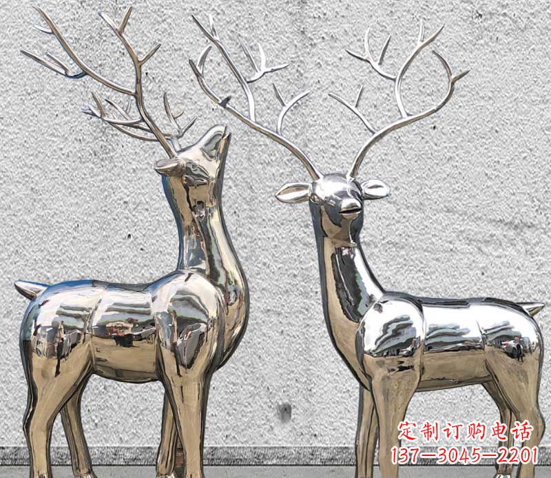 郑州镜面不锈钢小鹿雕塑