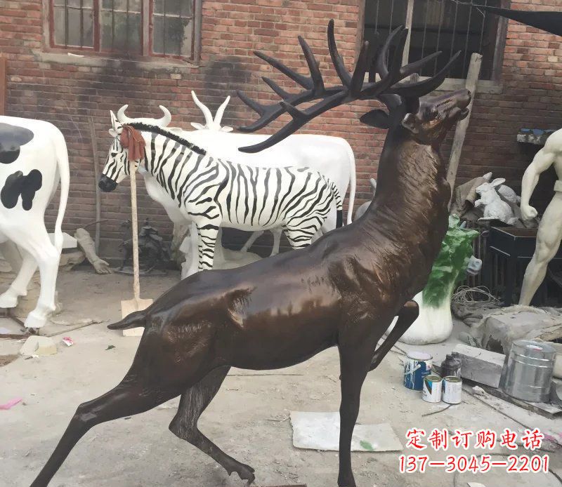 郑州羚羊公园动物铜雕