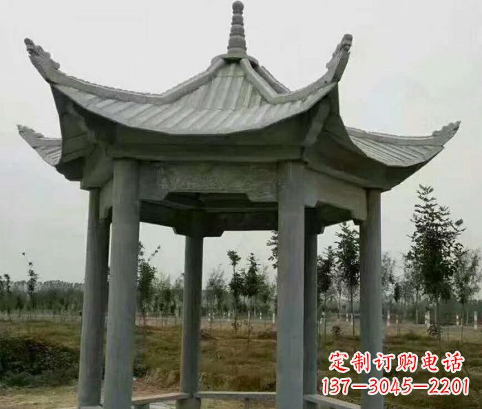 郑州精美六角石凉亭雕塑