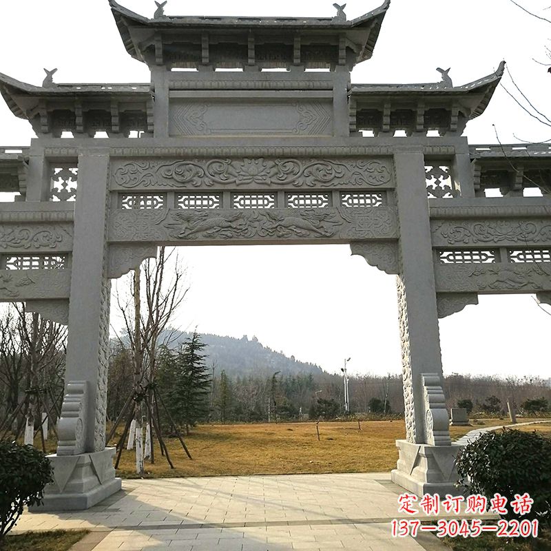 郑州中领雕塑:精致石牌坊雕塑