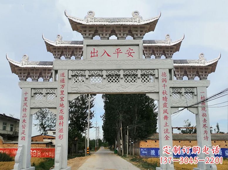 郑州用高质量石雕打造精美牌楼雕塑