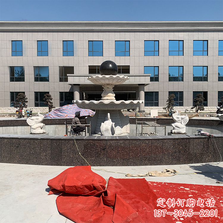 郑州中领雕塑:招财石雕喷泉雕塑
