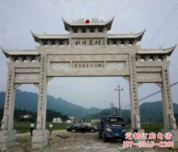 郑州三门牌坊石雕:细节讲究处处把精雕细琢