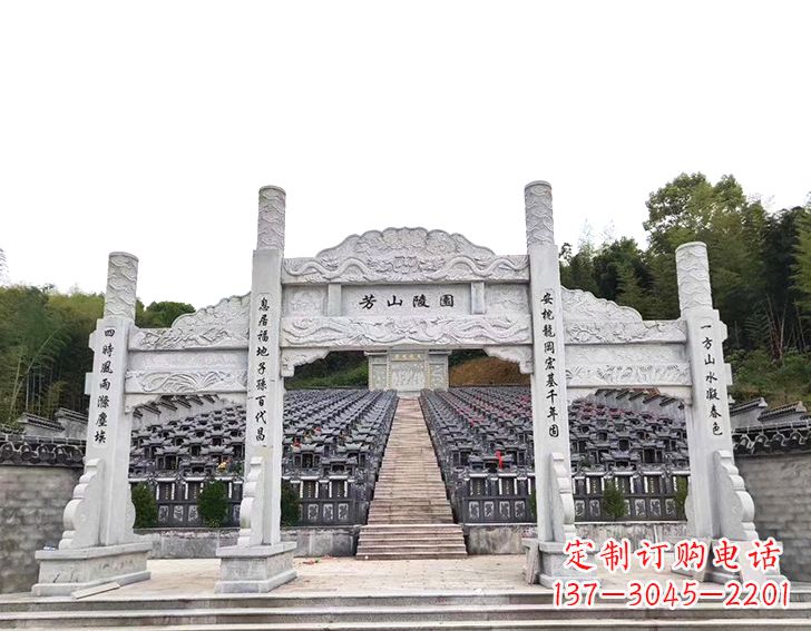 郑州精致雕刻的三门石牌坊雕塑