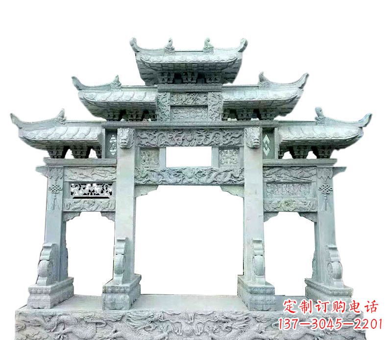 郑州中领雕塑仿古牌坊石雕定制