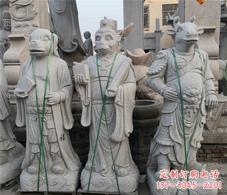 郑州十二生肖动物石雕，悦目明快！