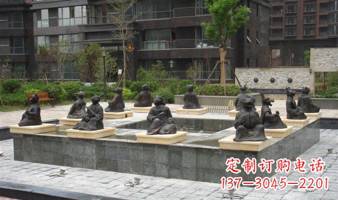 郑州十二生肖小区景观铜雕