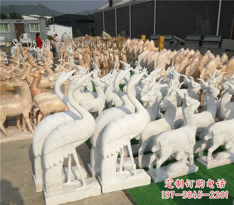 郑州石雕仙鹤雕塑