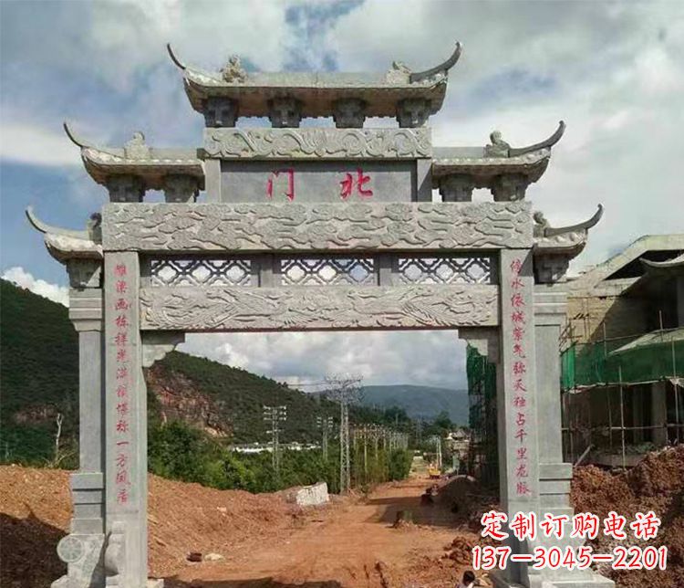 郑州石牌坊单门牌坊石雕
