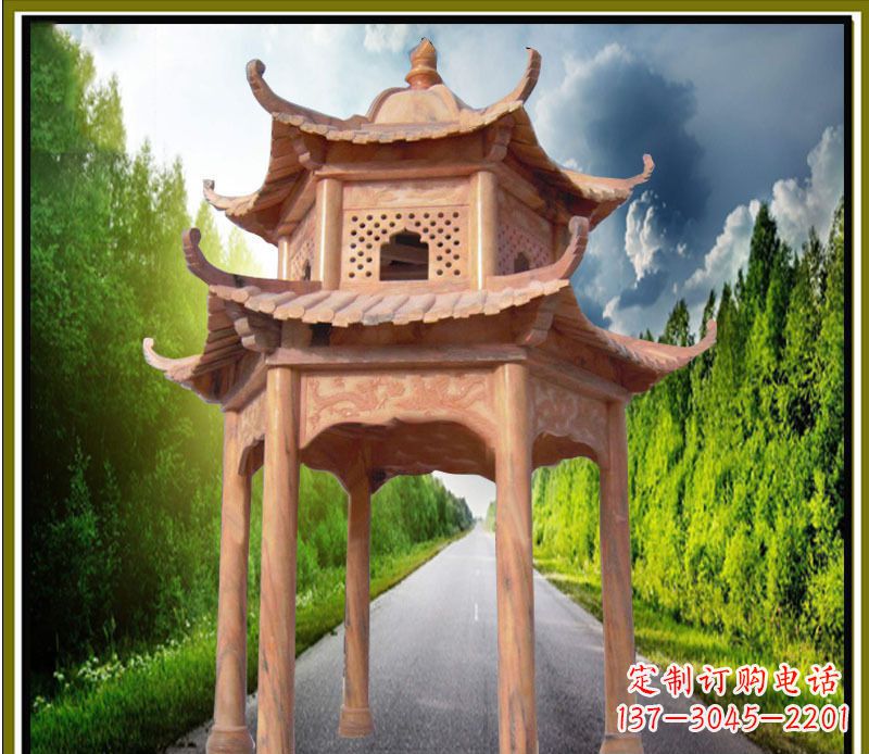 郑州双层凉亭园林石雕