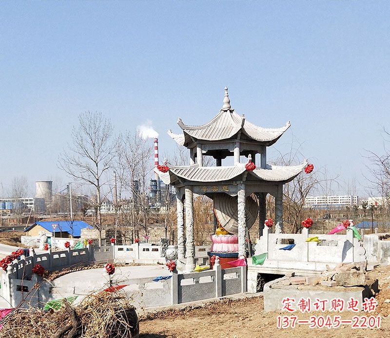 郑州双层石凉亭石雕 (2)