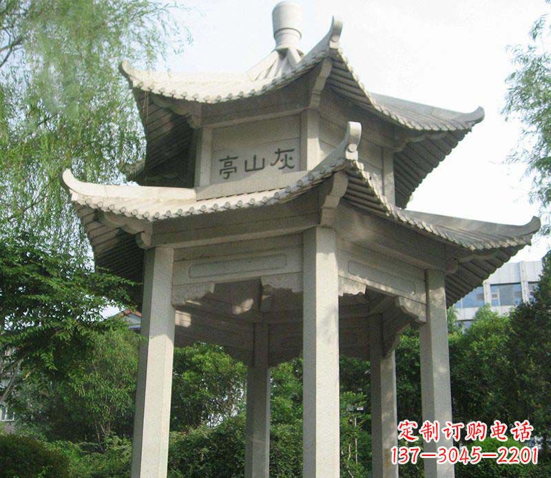郑州双层石凉亭石雕