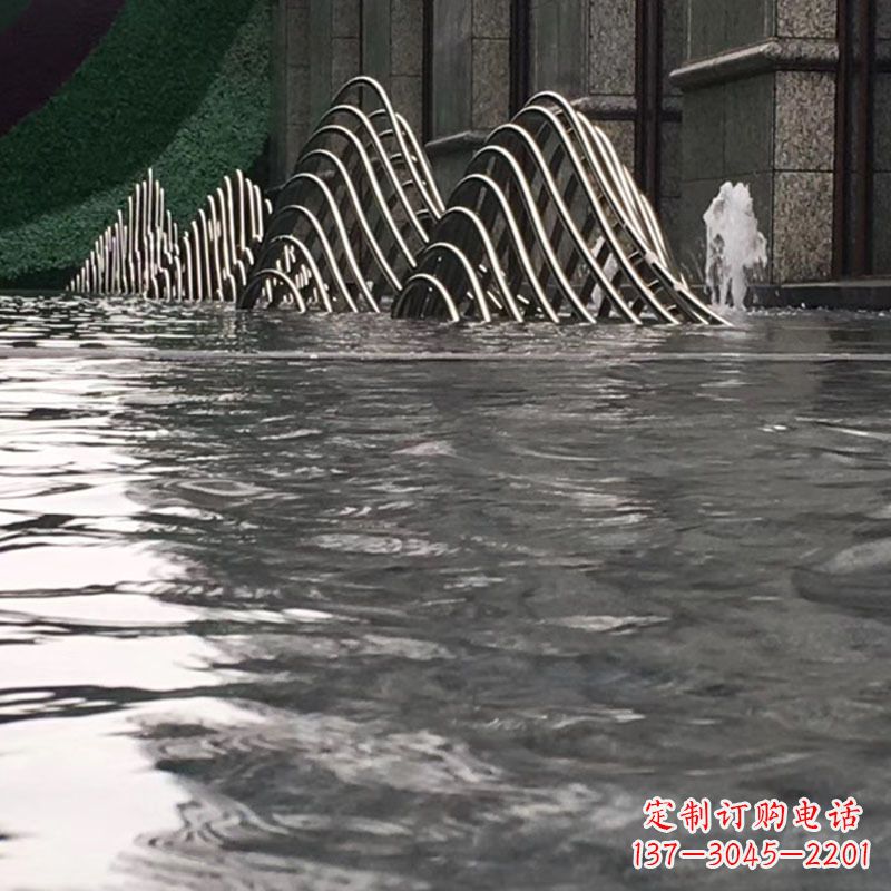 郑州水池水景假山不锈钢