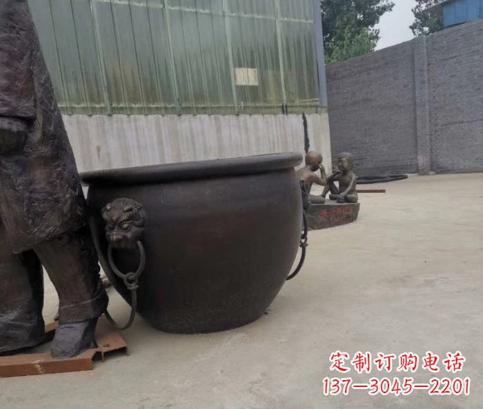 郑州水缸铜雕塑 (2)