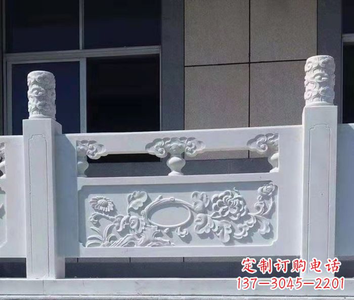 郑州寺庙景观汉白玉石浮雕栏板 (4)