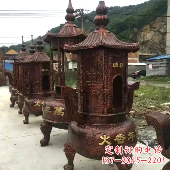郑州寺庙铜香炉雕塑
