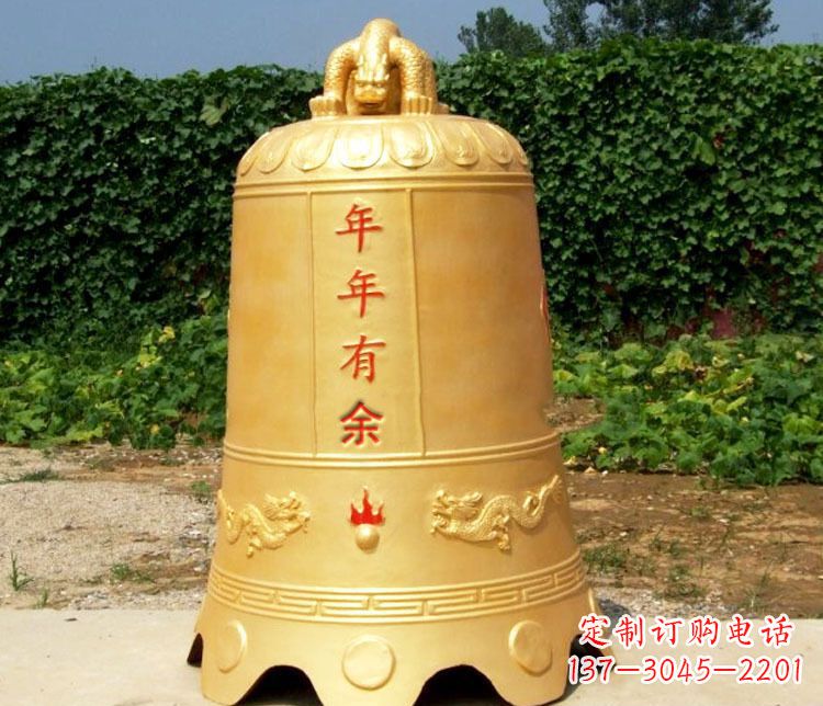郑州寺庙铜钟雕塑 (2)
