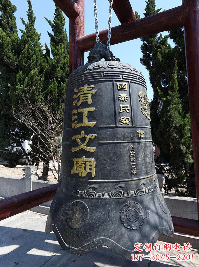 郑州寺庙铜钟雕塑 (5)