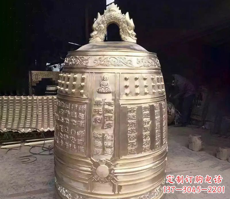 郑州寺庙铜钟雕塑 (3)