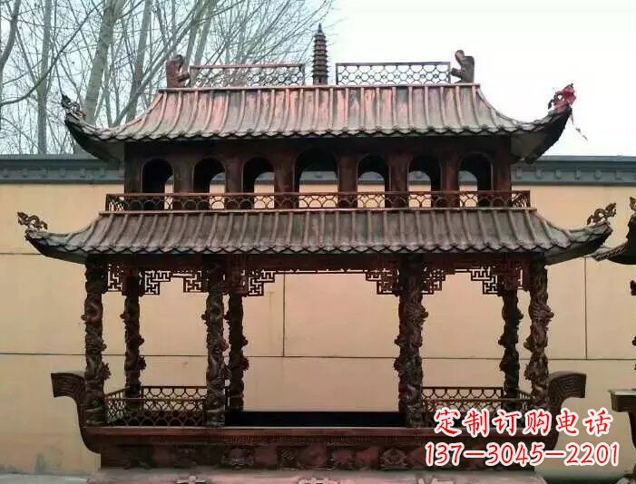 郑州寺庙香炉铜雕 (3)