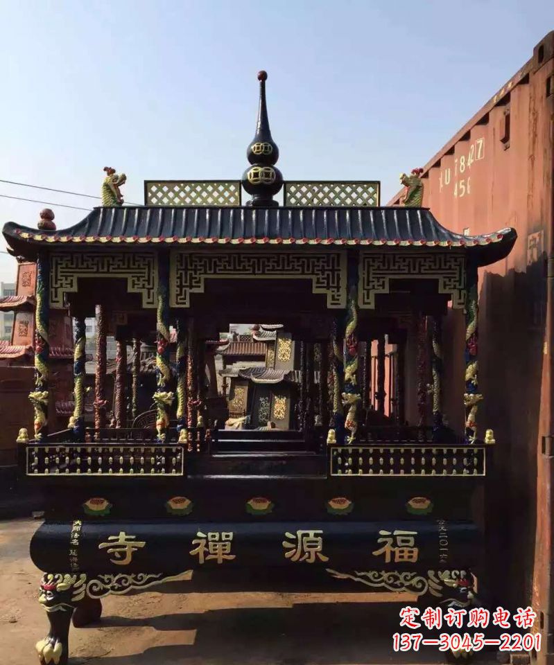 郑州寺庙香炉铜雕 (2)