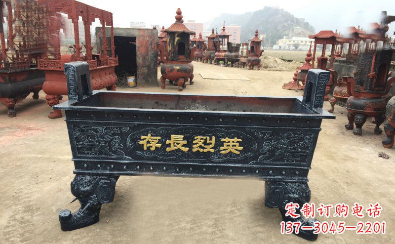郑州寺庙香炉铜雕 (4)