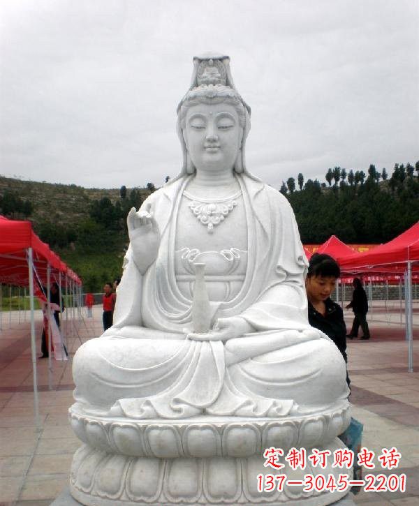 郑州寺庙坐式观音雕像