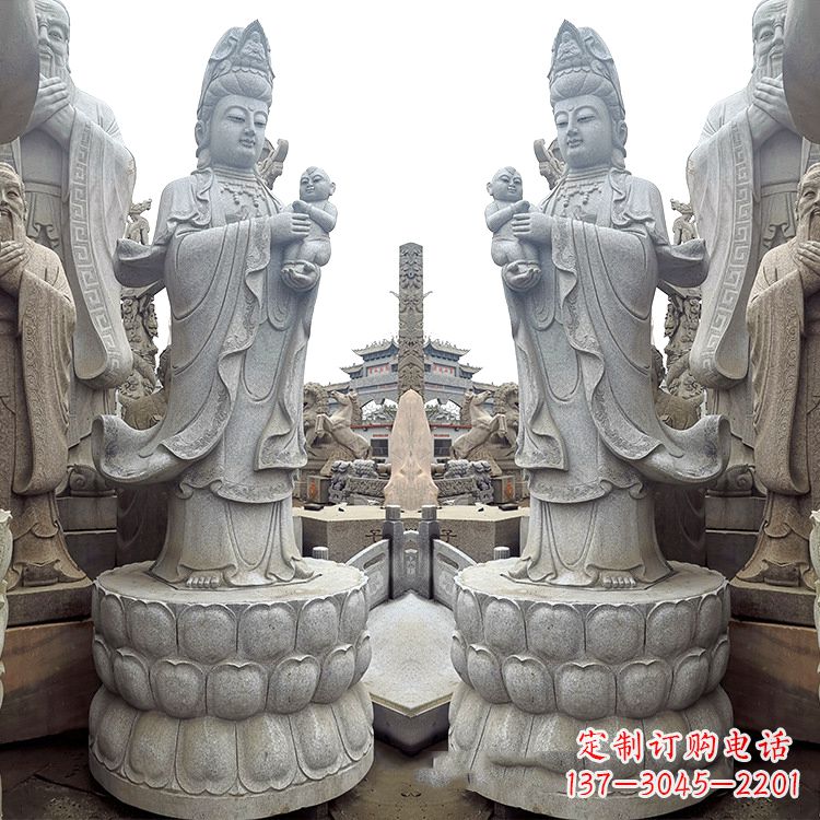 郑州送子观音青石雕塑